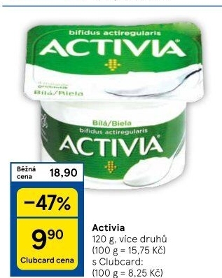Bílý jogurt Activia Danone