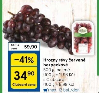 Hrozny červené bezsemenné The Grower'