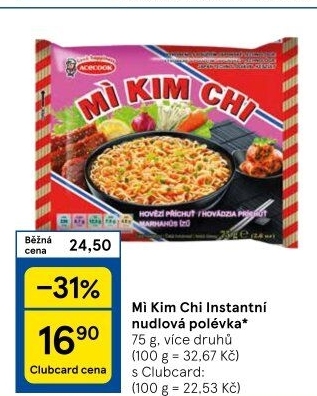 Instantní polévky Mi Kim Chi Vina Acecook