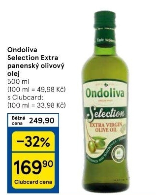 Olivový olej extra panenský Selection Ondoliva