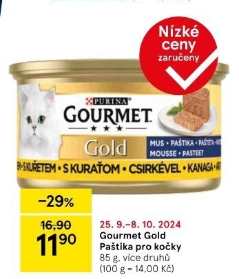 Paštika pro kočky Gold Gourmet Purina