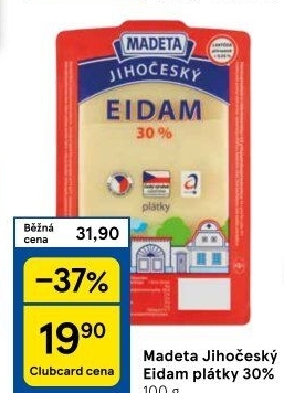 Sýr Eidam Jihočeský 30% Madeta