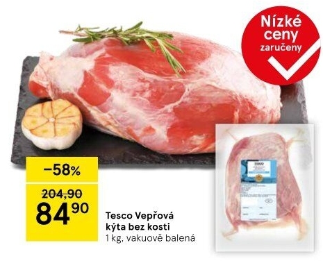 Vepřová kýta bez kosti Tesco