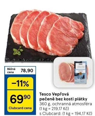 Vepřová pečeně bez kosti Tesco