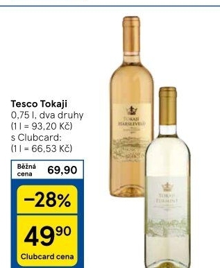 Vína Tokaji Tesco