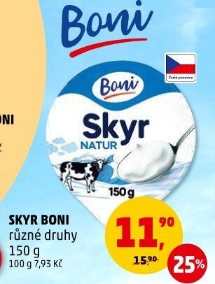 Dezert zakysaný bílý Skyr Boni