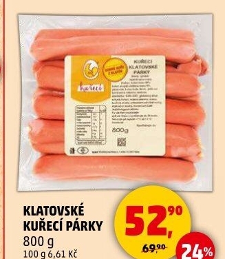 Kuřecí klatovské párky DZ Klatovy