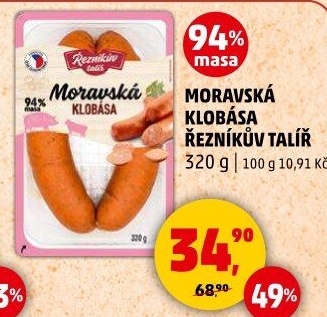 Moravská klobása Řezníkův talíř