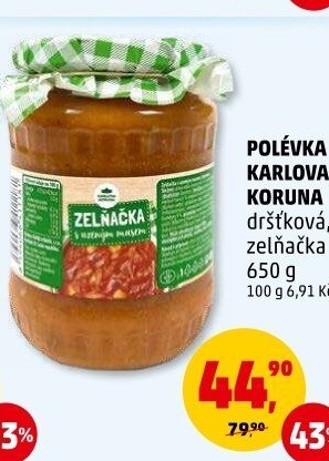 Polévka zelňačka Karlova Koruna