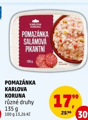 Pomazánky Karlova Koruna