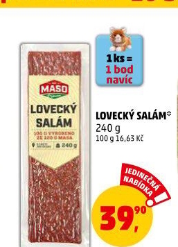 Salám lovecký Maso Příbram