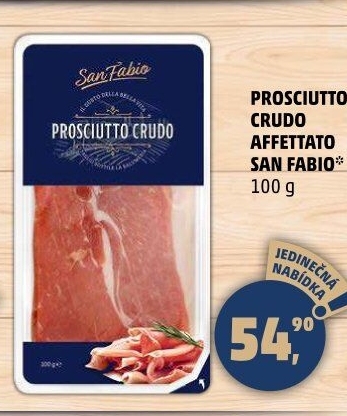 Šunka Prosciutto Crudo Affettato San Fabio