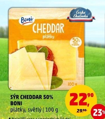 Sýr Cheddar 50% Boni