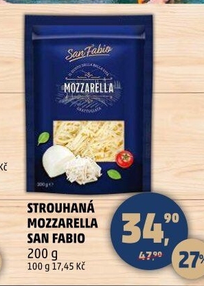Sýr Mozzarella strouhaná San Fabio