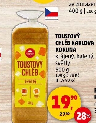 Toustový chléb Karlova Koruna