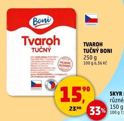 Tvaroh tučný Boni