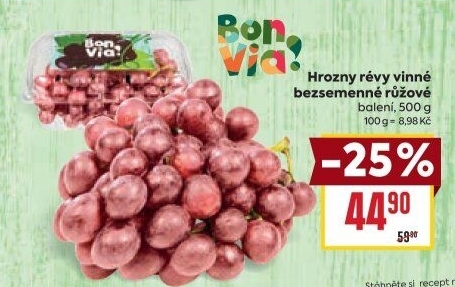 Hrozny růžové bezsemenné Billa Bonvia