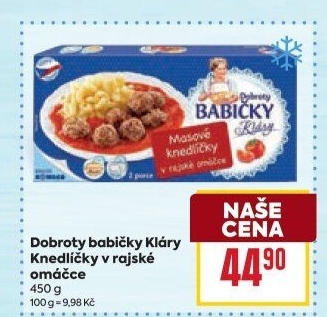 Knedlíčky masové v rajské omáčce mražené Dobroty babičky Kláry