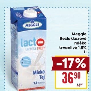 Mléko trvanlivé bez laktózy Meggle - 1,5% polotučné