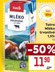Mléko trvanlivé Tatra - 1,5% polotučné
