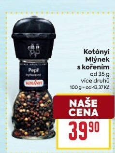 Mlýnek s kořením Kotányi