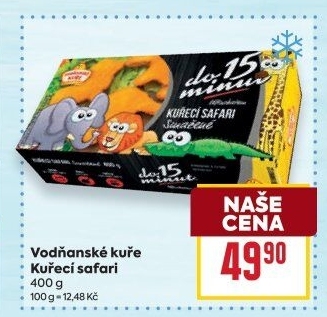Nugetky kuřecí smažené mražené Safari Vodňanské kuře