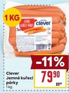 Párky kuřecí jemné Clever