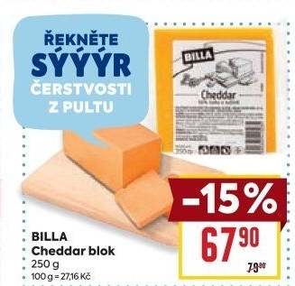 Sýr Cheddar Billa - BILLA akcniletaky.com