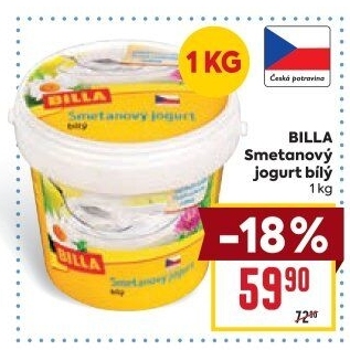 Bílý jogurt smetanový Billa