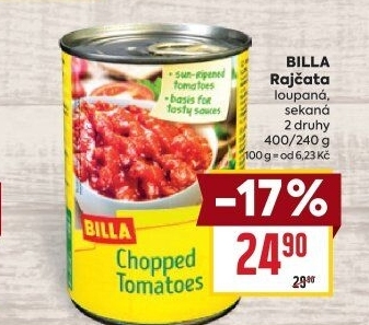 Rajčata loupaná Billa