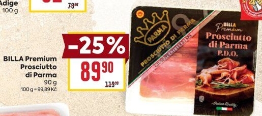 Šunka Prosciutto di Parma Premium Billa