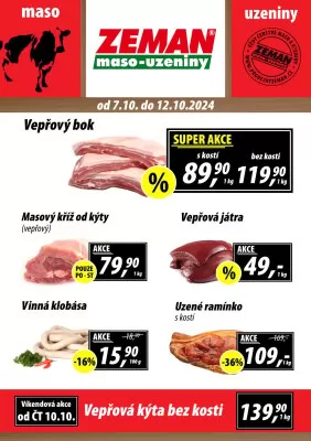 akční leták ZEMAN maso - uzeniny 7.10.2024-12.10.2024