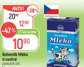 Mléko trvanlivé Bohemilk - 1,5% polotučné