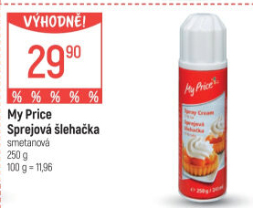 Šlehačka ve spreji My Price