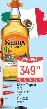 Tequila zlatá Reposado Sierra
