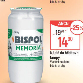 Svíčky hřbitovní Bispol - náplň