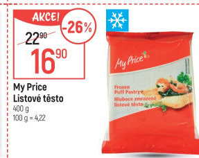 Těsto listové mražené My Price
