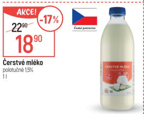 Mléko čerstvé Korrekt - 1,5% polotučné