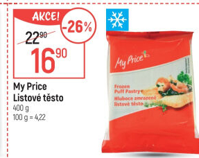 Těsto listové mražené My Price