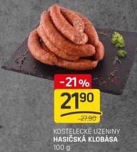 Hasičská klobása Kostelecké uzeniny