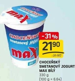 Jogurt smetanový max bílý Choceňský