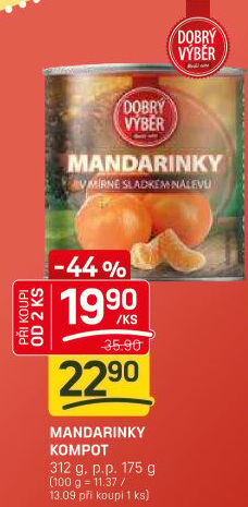 Kompot mandarinky Dobrý Výběr