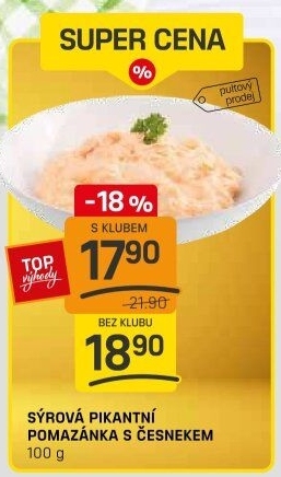 Pikantní sýrová pomazánka s česnekem