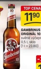 Pivo světlé výčepní Originál 10° Gambrinus