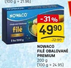 Rybí filé obalované mražené Premium Nowaco