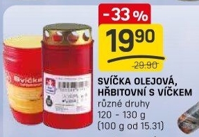 Svíčky hřbitovní olejové