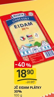 Sýr Eidam Jihočeský 30% Madeta