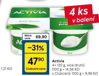 Bílý jogurt Activia Danone