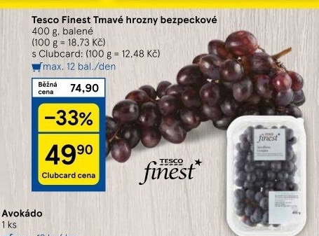 Hrozny tmavé bezsemenné Tesco Finest