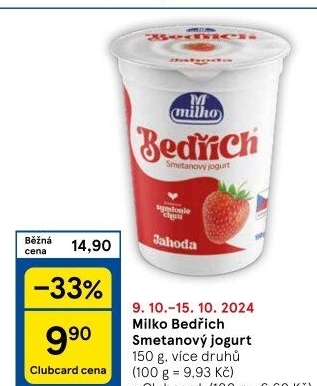 Jogurt Bedřich smetanový ochucený Milko